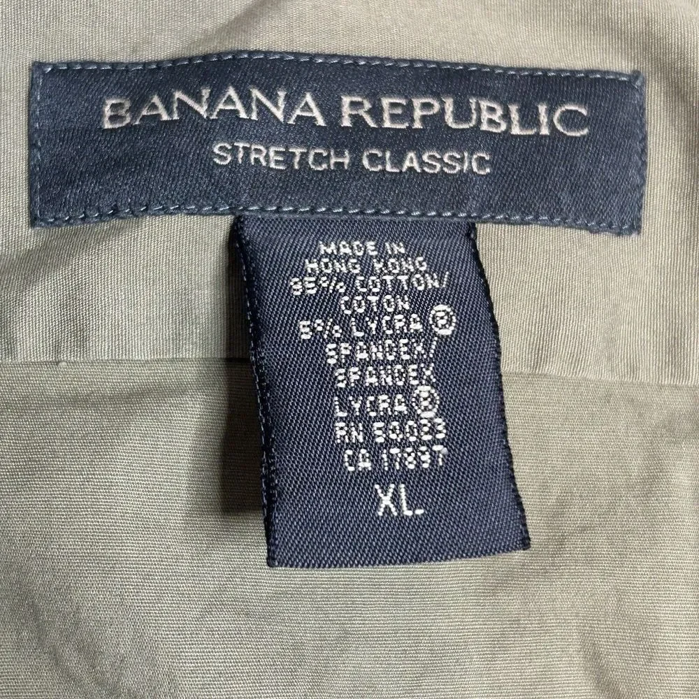 Banana Republic Stretch Classic Olive Green XL Long Sleeve Button Up Shirt‎